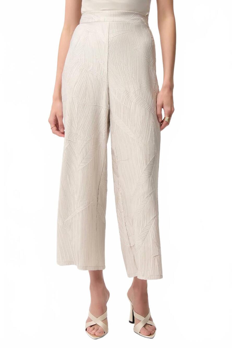NEW JOSEPH RIBKOFF pleated satin pull-on culotte pants in moonstone